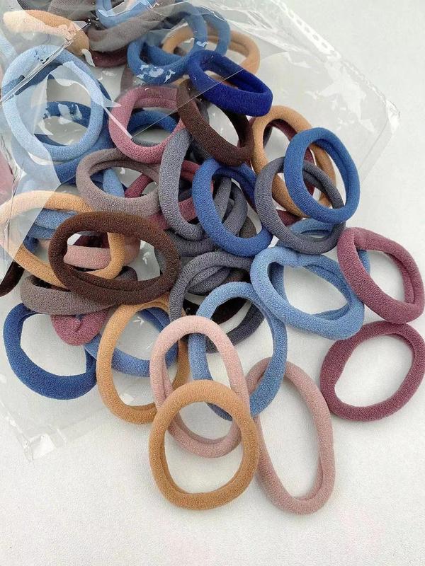 Random Color Simple Plain High Elastic Hair Ties, Casual Versatile Hair Accessories for Women, Minimalist Ponytail Holder for Thick Hair for Daily Use