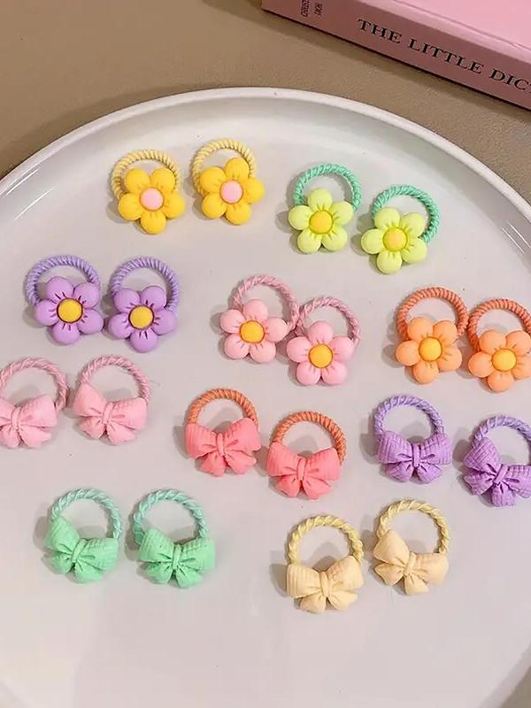 Cute Flower Design Hair Tie, High Stretch Hair Tie for Girls, Fashion Hair Accessories for Party, Daily Clothing Decor