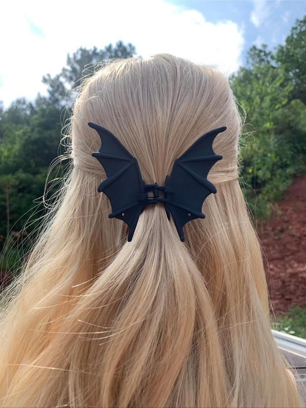 Bat Design Hair Claw, Punk Style Hair Accessories for Women & Girls, Hair Accessories for Party, Daily Clothing Decor As Halloween Gift