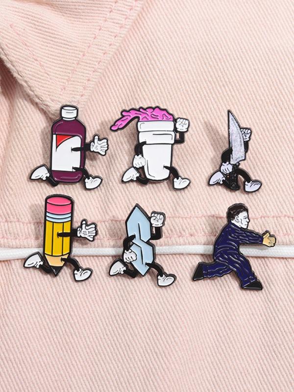 Cartoon  Design Brooch, Cute Clothes Badge for Men & Women, Fashion Brooch for Daily Clothing Decor, Trendy All-match & Exquisite Brooch for Birthday Gift