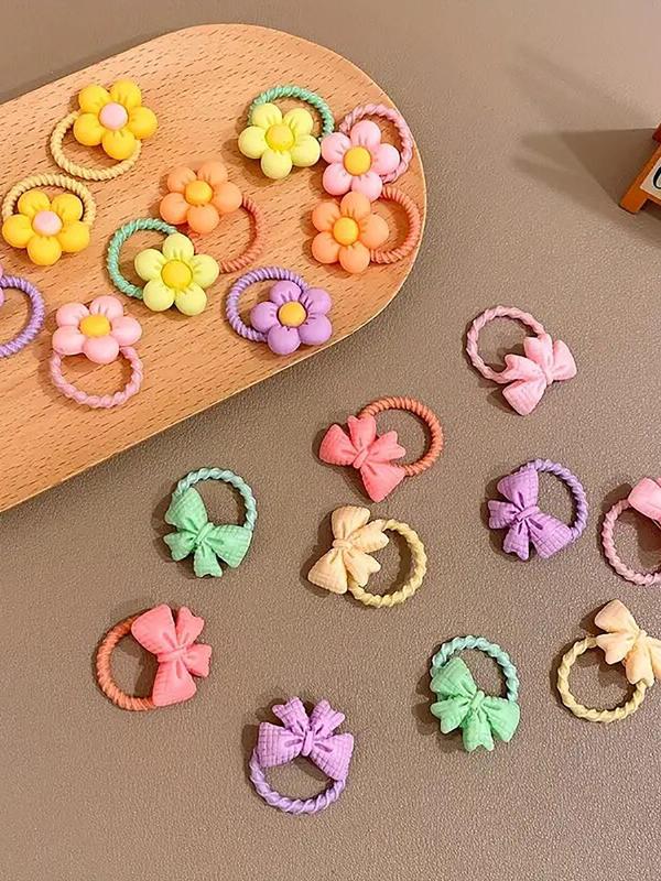 Cute Flower Design Hair Tie, High Stretch Hair Tie for Girls, Fashion Hair Accessories for Party, Daily Clothing Decor