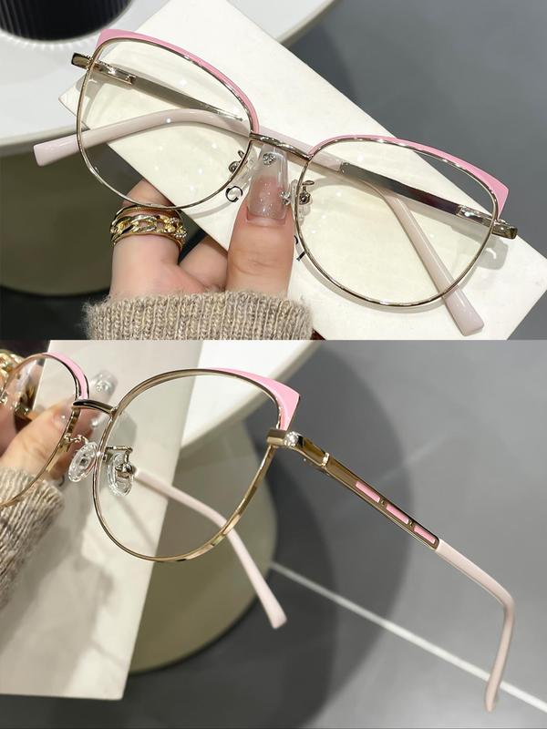 Unisex Fashion Cat Eye Frame Eyeglasses, Trendy Casual Eyeglasses for Everyday Use, Fashion Accessories for Outdoor Activities, for Fall Outfits Fall Freshness