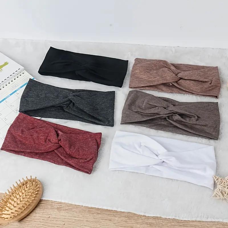 Solid Color Headband, 6 Counts Vintage Non Slip Comfortable Elastic Hair Accessory for Women & Girls, Portable Sports Headbands for Home Gym Outdoor, Gym Accessories