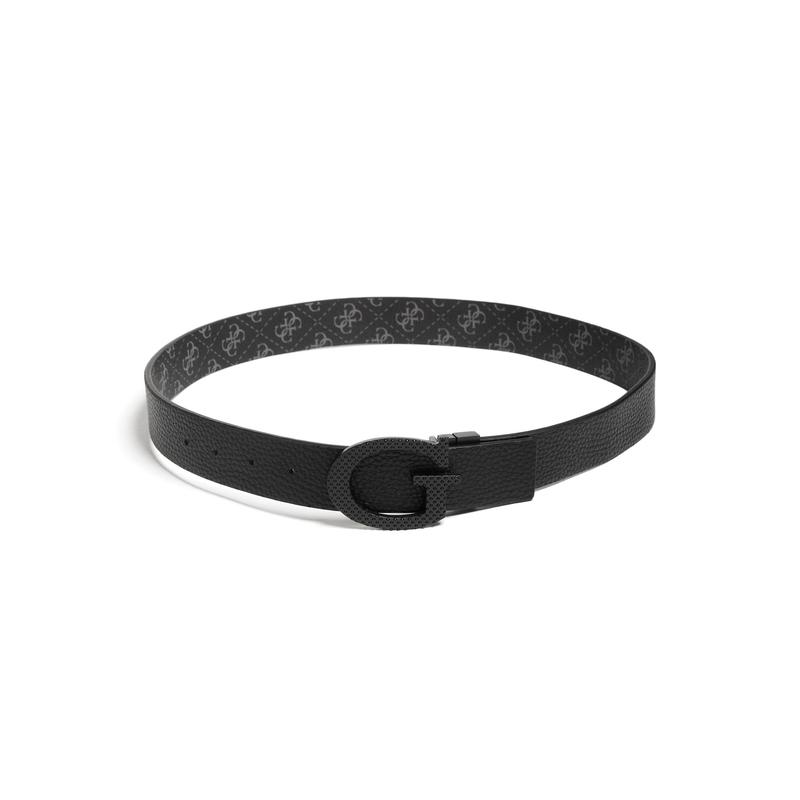 GUESS Male Reversible Charcoal Quattro G Belt