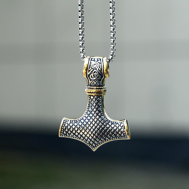 GTHIC Nordic Thor’s Hammer Stainless Steel Pendant for Wedding Engagement Birthday Gift Durability