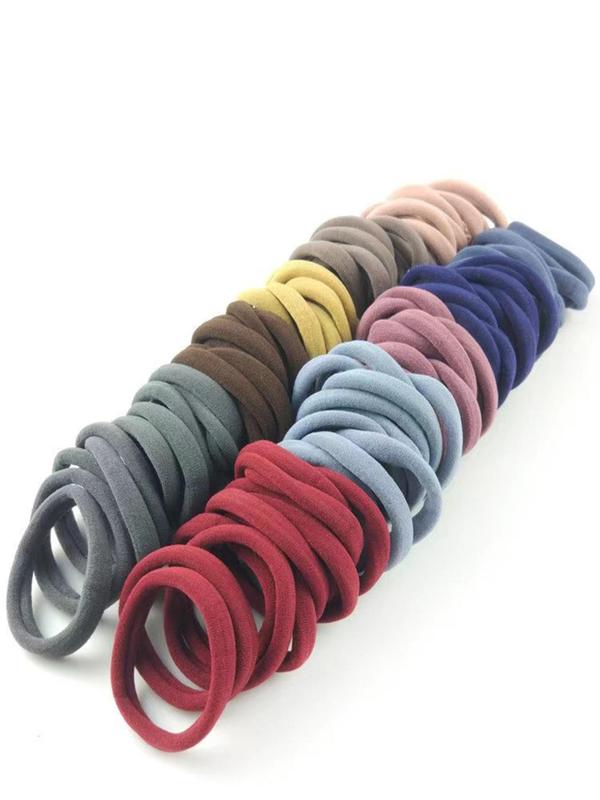 Random Color Simple Plain High Elastic Hair Ties, Casual Versatile Hair Accessories for Women, Minimalist Ponytail Holder for Thick Hair for Daily Use