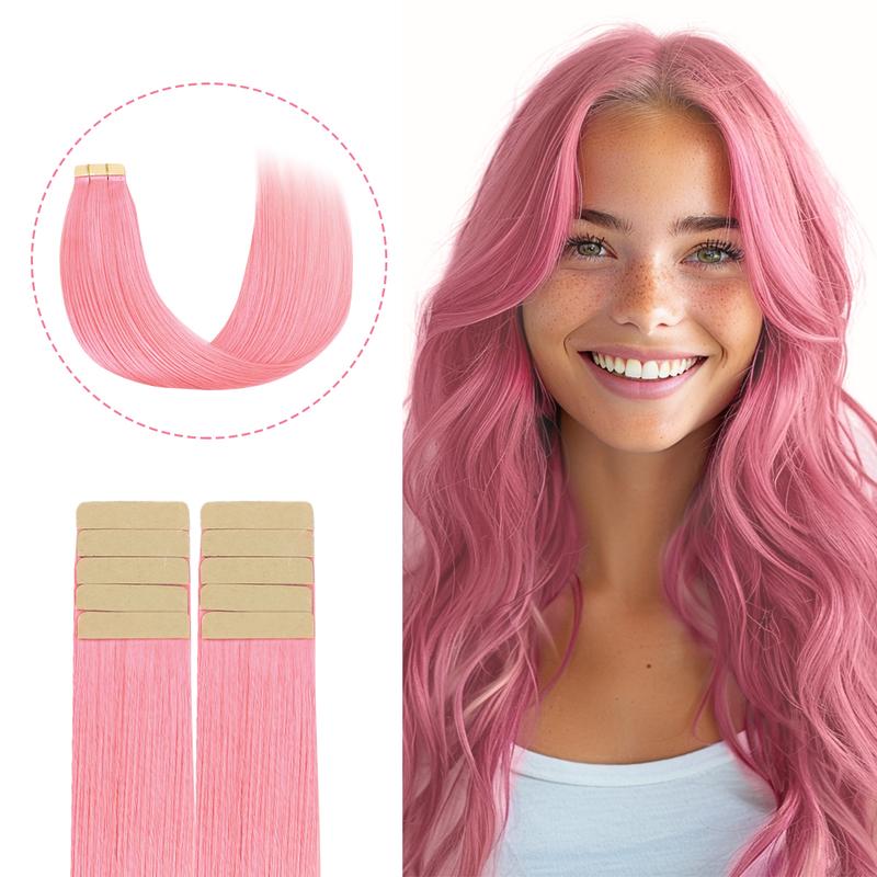 GOOGOO Hair 10pcs Tape in Human Hair Extensions 25g to 30g Natural Straight