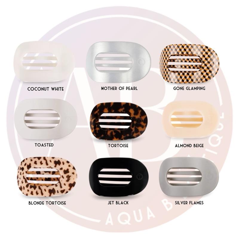 TELETIES Flat Clip - Choose Your Color and Size for All Hair Types