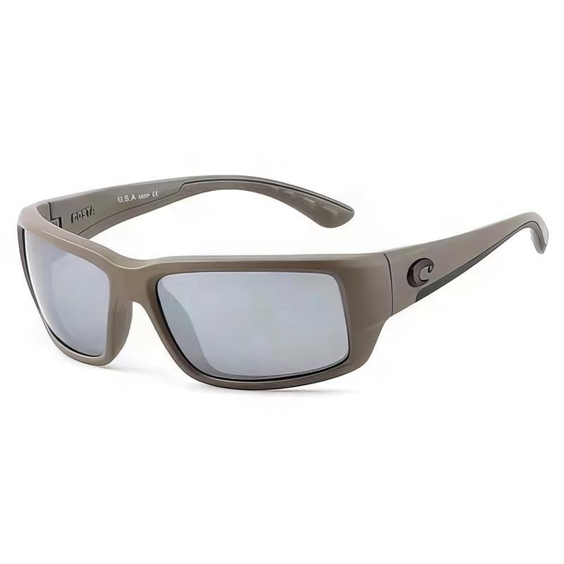 Costa Fantail Brown-Silver Polarized SunglassesRectangular Sunglasses for Men