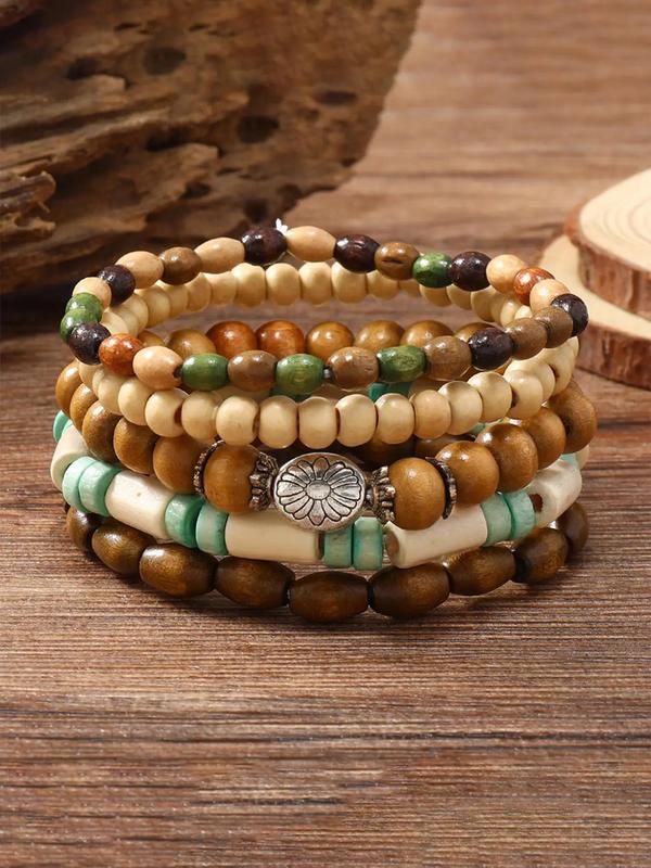 Boho Style Beaded Bracelet Set, with Butterfly & Heart & Flower & Tree Charm Decor, Fashionable Jewelry for Women & Men, Trendy All-match & Exquisite Jewelry for Gift