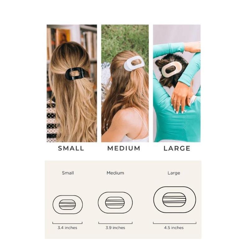 TELETIES Flat Clip - Choose Your Color and Size for All Hair Types