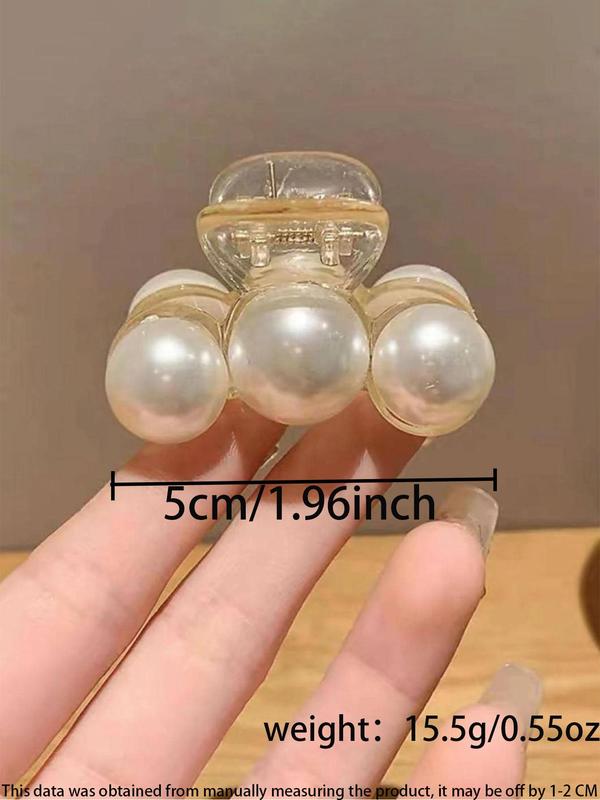 Faux Pearl Decorated Hair Claw for Women, Minimalist Headwear Suitable for Hair, Fashion Hair Accessories for Party, Daily Clothing Decor