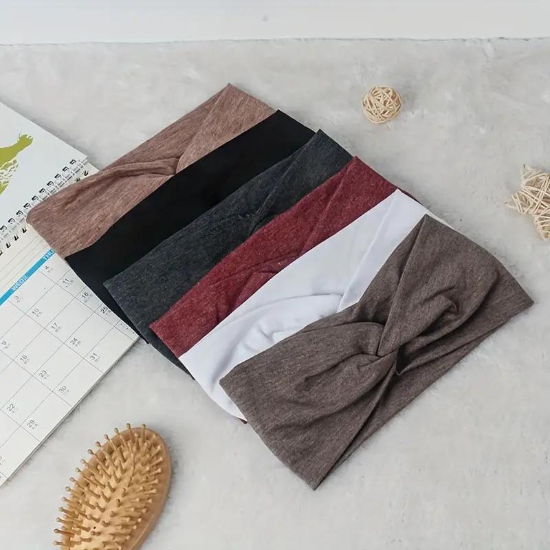 Solid Color Headband, 6 Counts Vintage Non Slip Comfortable Elastic Hair Accessory for Women & Girls, Portable Sports Headbands for Home Gym Outdoor, Gym Accessories