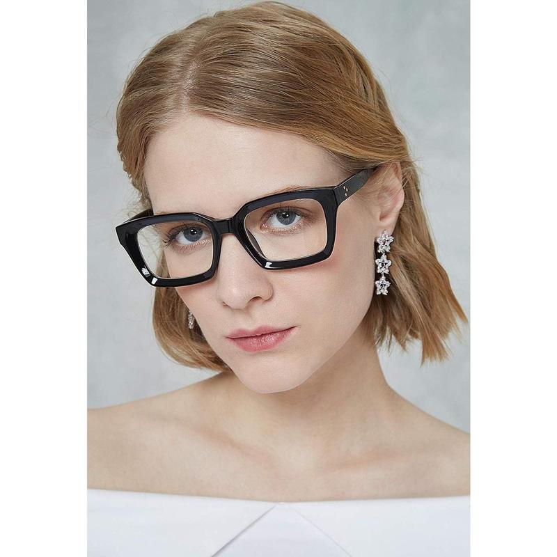 FEISEDY Glasses Frame Womens, Square Thick Eyeglasses Frame, Classic Eyewear for Men B2461