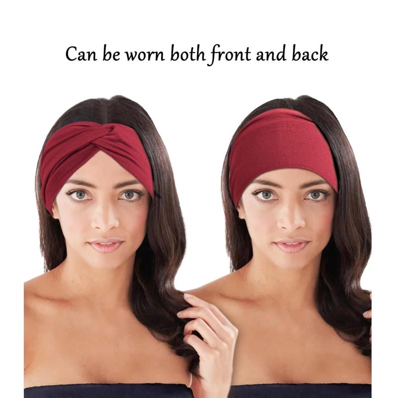 10 PCS Women Headbands African Wide Hair Wrap Extra Turban Head Bands for Lady Large Sport Workout Stretch Non-slip Big Hair Bands