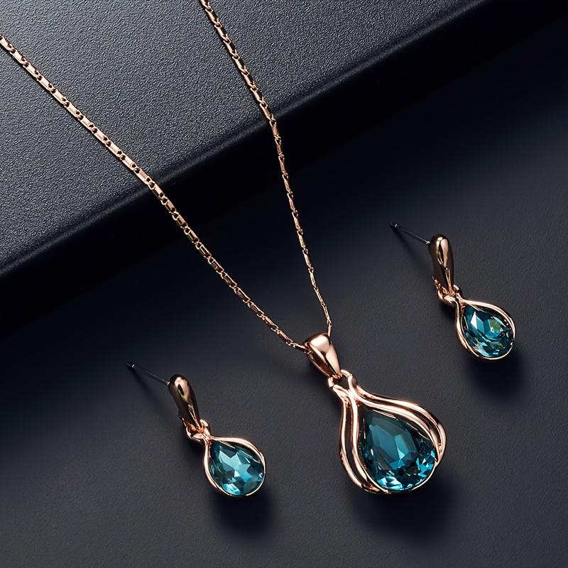 3 Pcs Set Classic Simple Style Pendant Necklace Earrings Set, Ladies Charming Earrings, Gift for Mom and Girlfriend, for Party, Party Dress Up