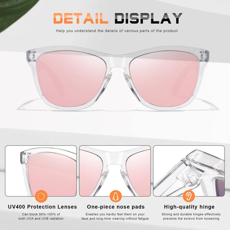 Sunglasses Womens Polarized Sunglasses for Women Men Classic Retro Designer Style Trendy Mirrored Sun Glasses beach essentials