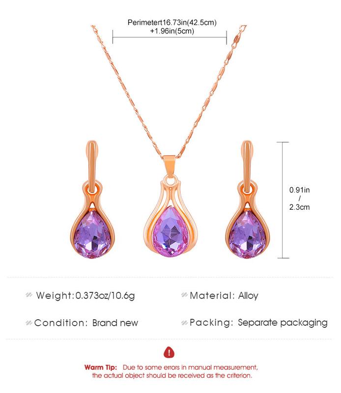 3 Pcs Set Classic Simple Style Pendant Necklace Earrings Set, Ladies Charming Earrings, Gift for Mom and Girlfriend, for Party, Party Dress Up